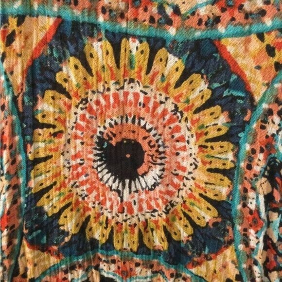 SOLD Nasty Gal Evil Eye Boho Dress Cover Up Duster Kimono Size 10 - Picture 4 of 6